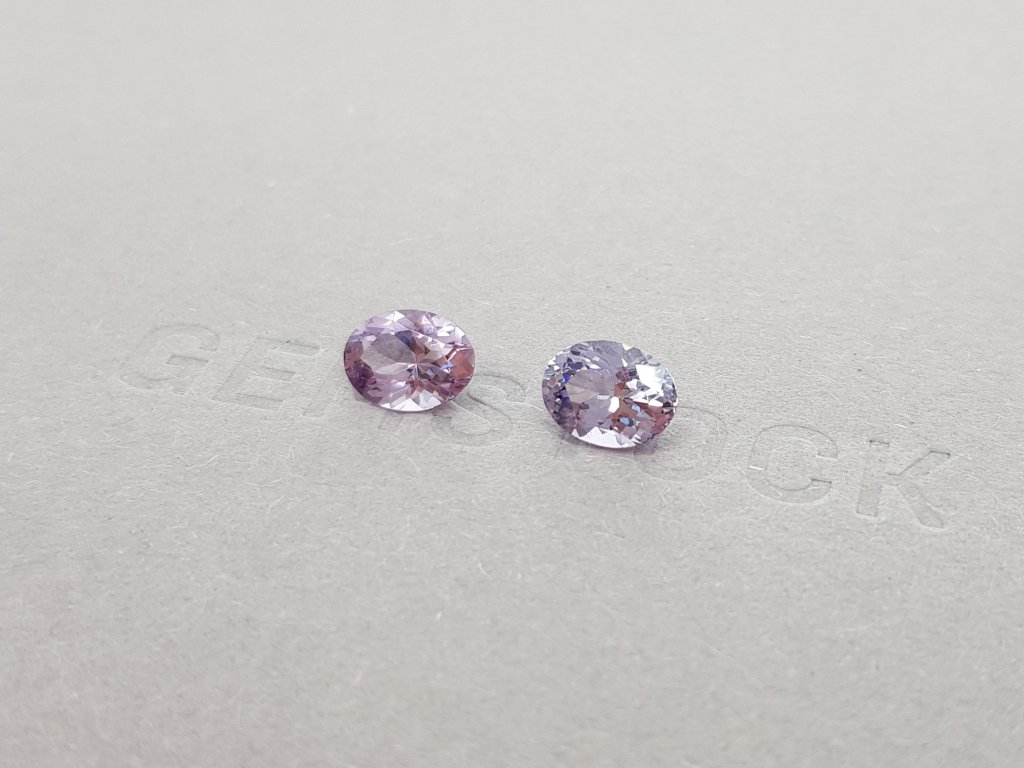 Delicate lavender pair of spinels 2.71 ct, Burma Image №4