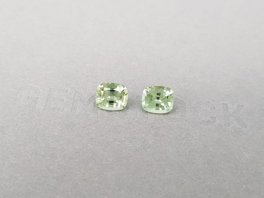Pair of rare cushion-cut green beryls 1.87 ct, Burma Image №4