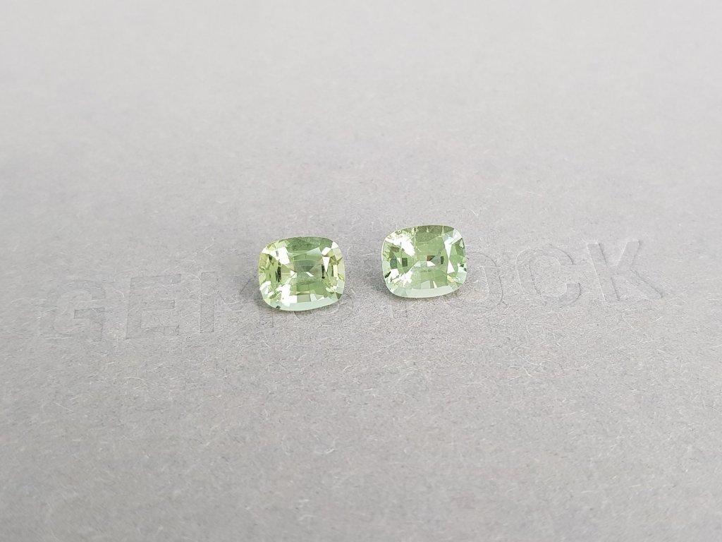 Pair of rare cushion-cut green beryls 1.87 ct, Burma Image №3