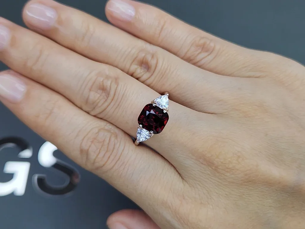 Cushion cut red zircon 3.75 carats, Tanzania Image №5