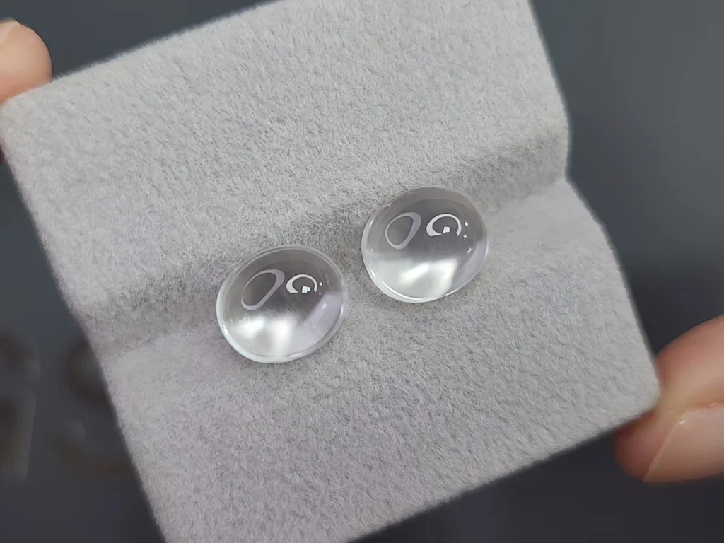 Pair of oval cut moonstones 7.08 carats, Burma Image №4