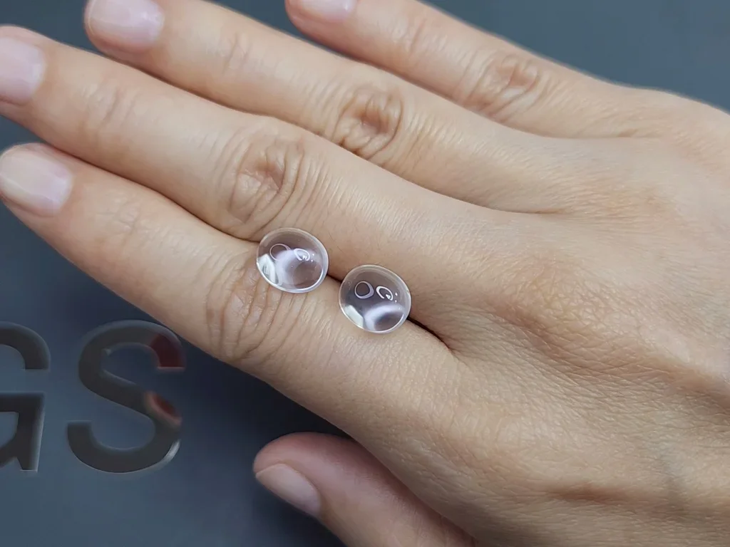 Pair of oval cut moonstones 7.08 carats, Burma Image №2