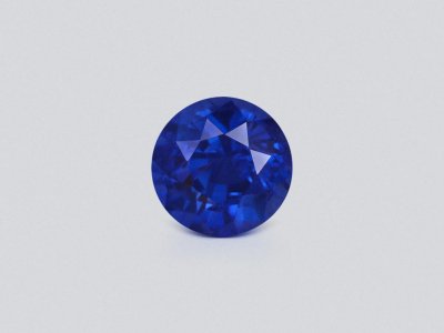 Intense Cornflower blue sapphire in round cut 1.21 carats, Sri Lanka  photo
