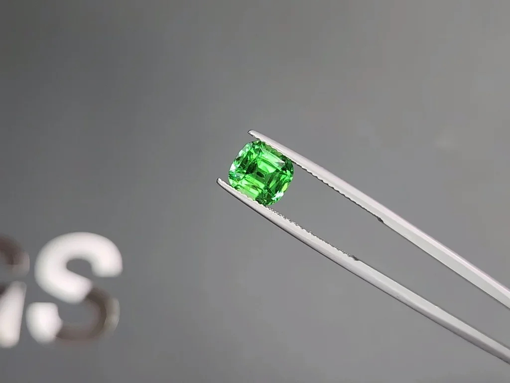Intense Green tsavorite garnet in cushion cut 2.67 carats, Tanzania Image №3