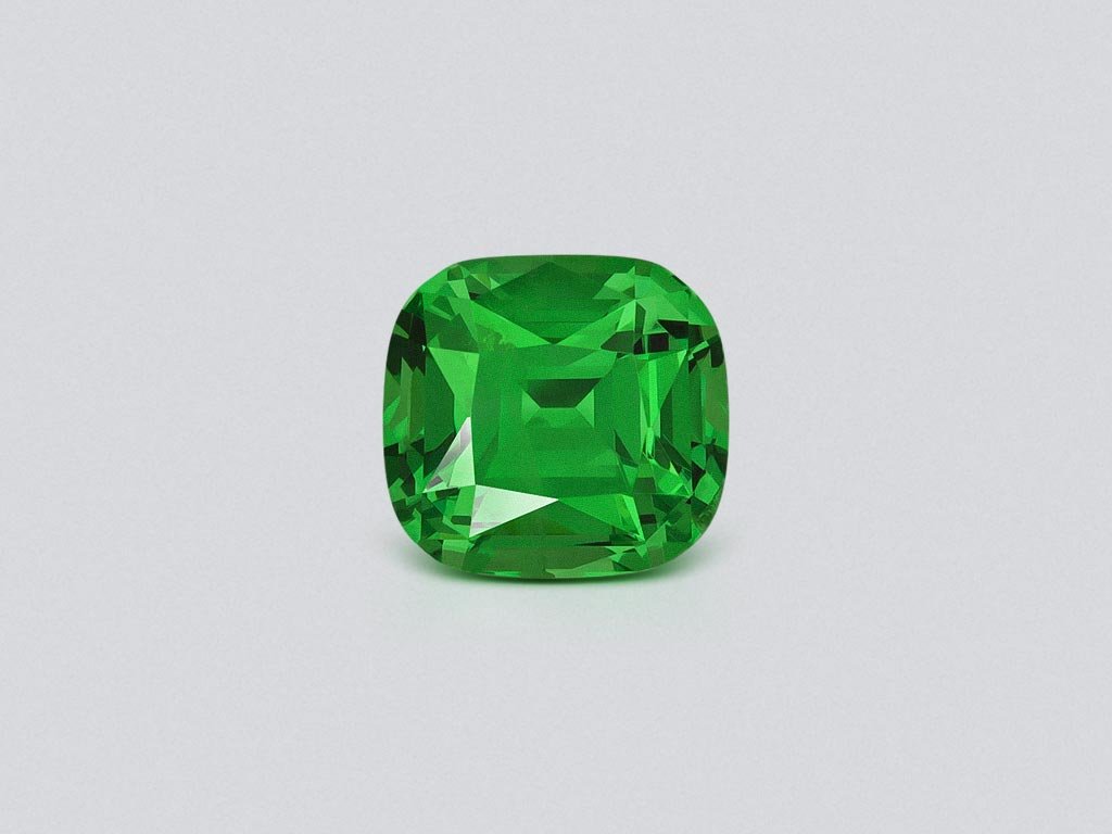 Intense Green tsavorite garnet in cushion cut 2.67 carats, Tanzania Image №1