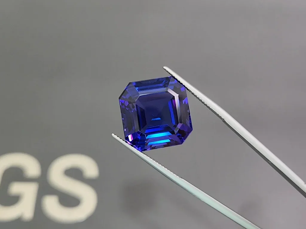 Large Royal Blue color tanzanite in asscher cut  34.86 carats, Tanzania Image №3