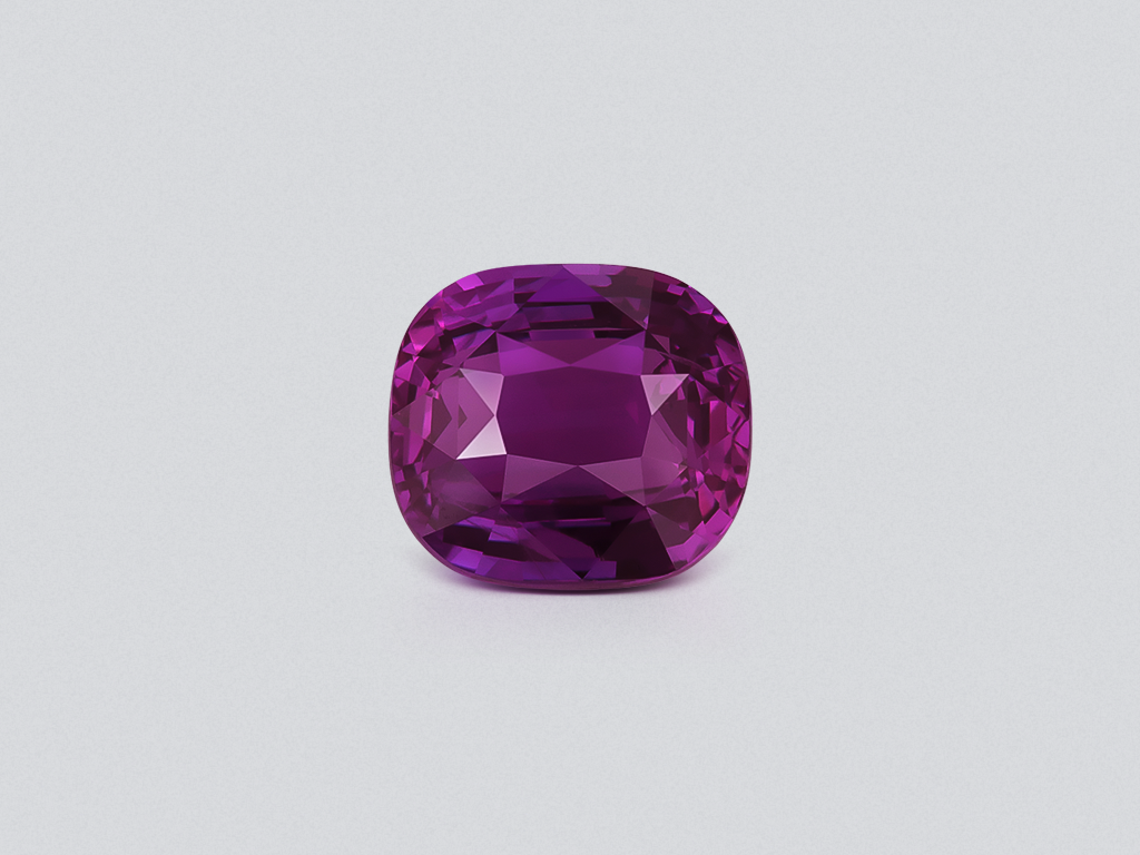 Unique purple unheated sapphire cushion cut 5.01 carats, Sri Lanka Image №1