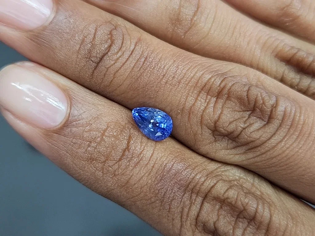 Unheated blue sapphire  pear cut 1.58 carats, Sri Lanka Image №2