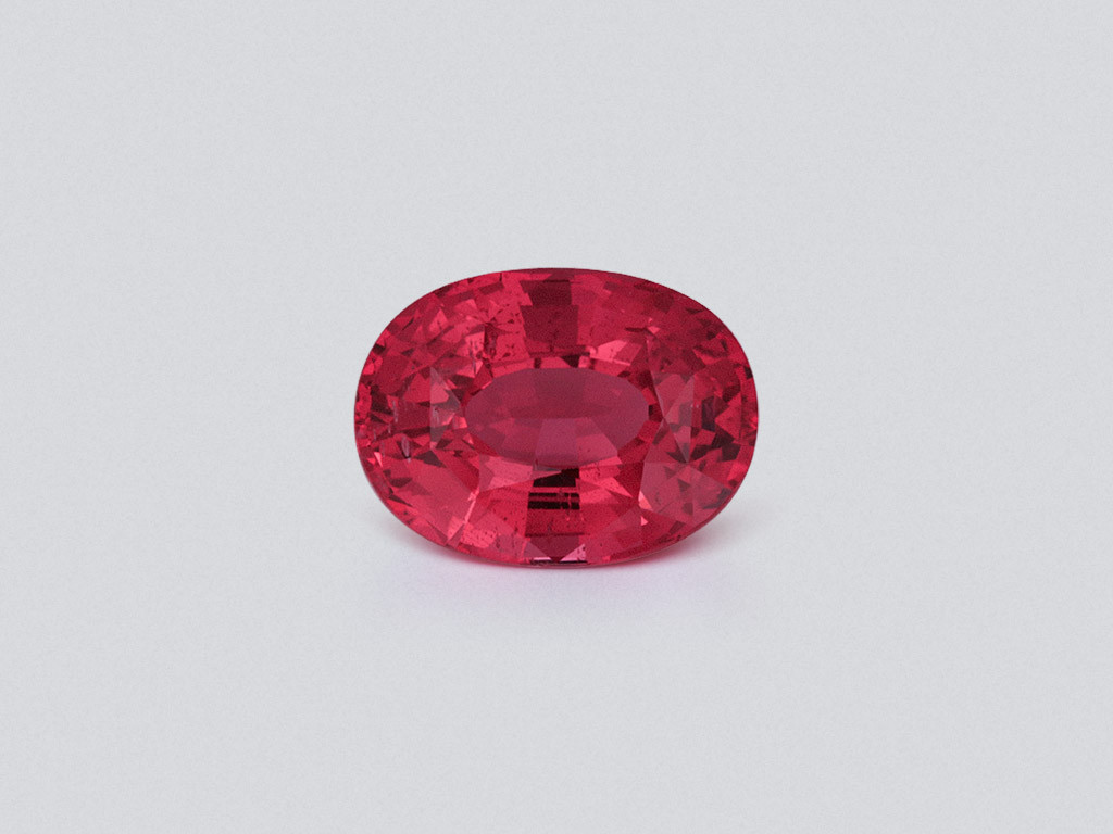 Red spinel Mahenge oval cut 3.16 carats, Tanzania Image №1