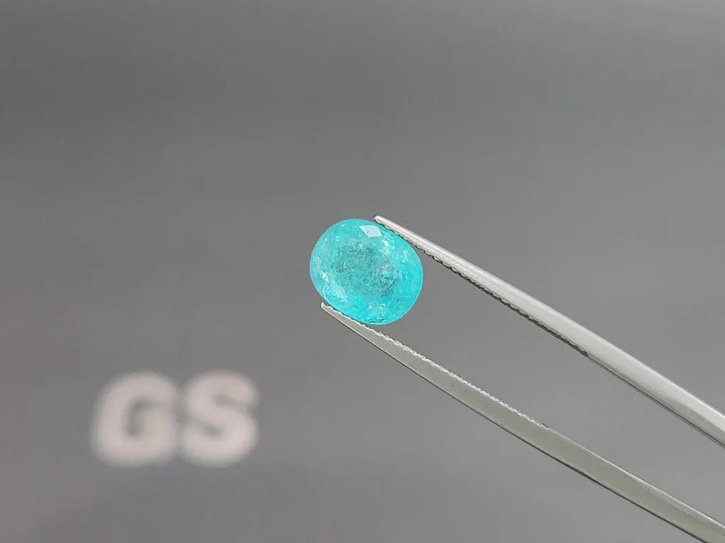 Neon blue Paraiba tourmaline cushion cut 3.30 carats, Mozambique Image №3