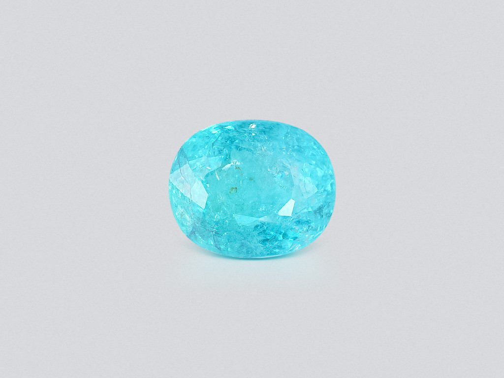 Neon blue Paraiba tourmaline cushion cut 3.30 carats, Mozambique Image №1
