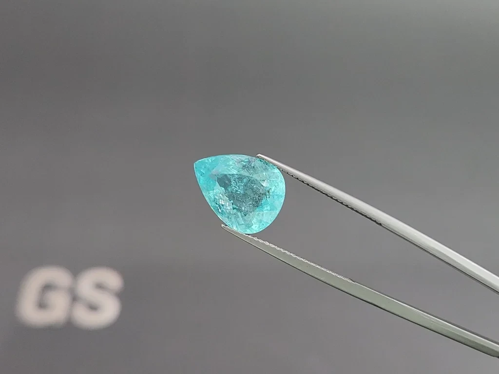 Neon blue Paraiba tourmaline pear cut 5.12 carats, Mozambique Image №3