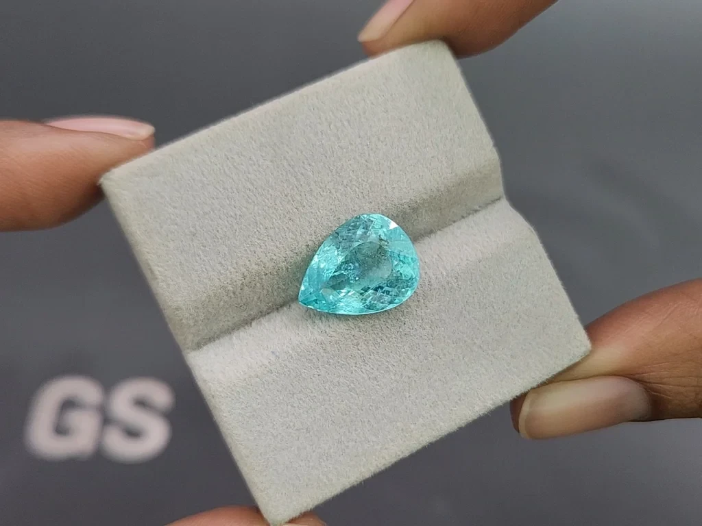 Neon blue Paraiba tourmaline pear cut 5.12 carats, Mozambique Image №4