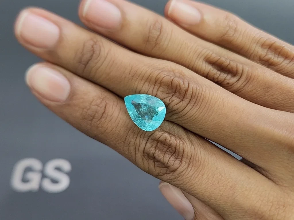 Neon blue Paraiba tourmaline pear cut 5.12 carats, Mozambique Image №2