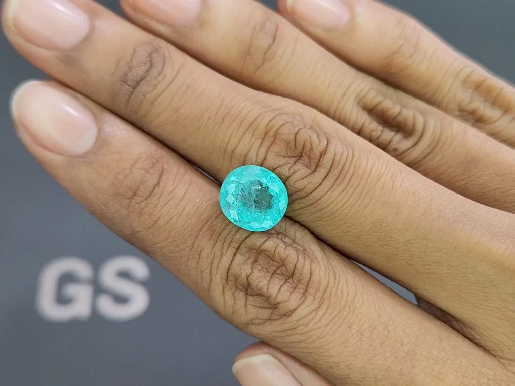 Neon blue Paraiba tourmaline in oval cut 4.49 carats, Mozambique Image №2