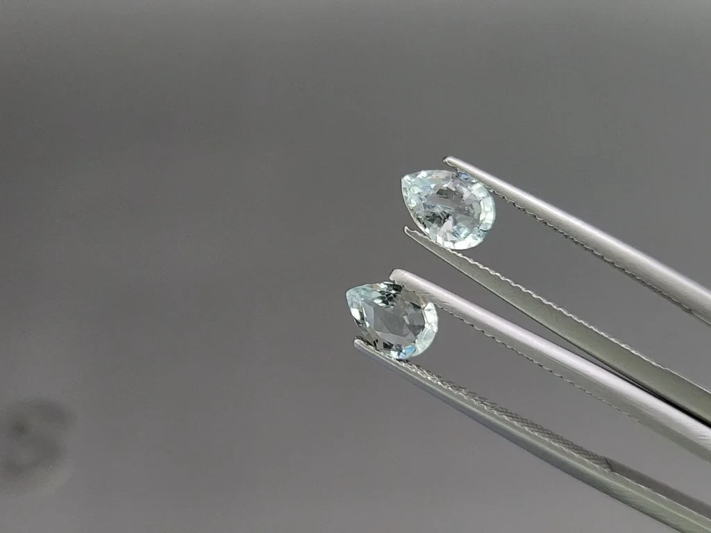 Set of aquamarines in pear cut 1.97 carats, Madagascar Image №4