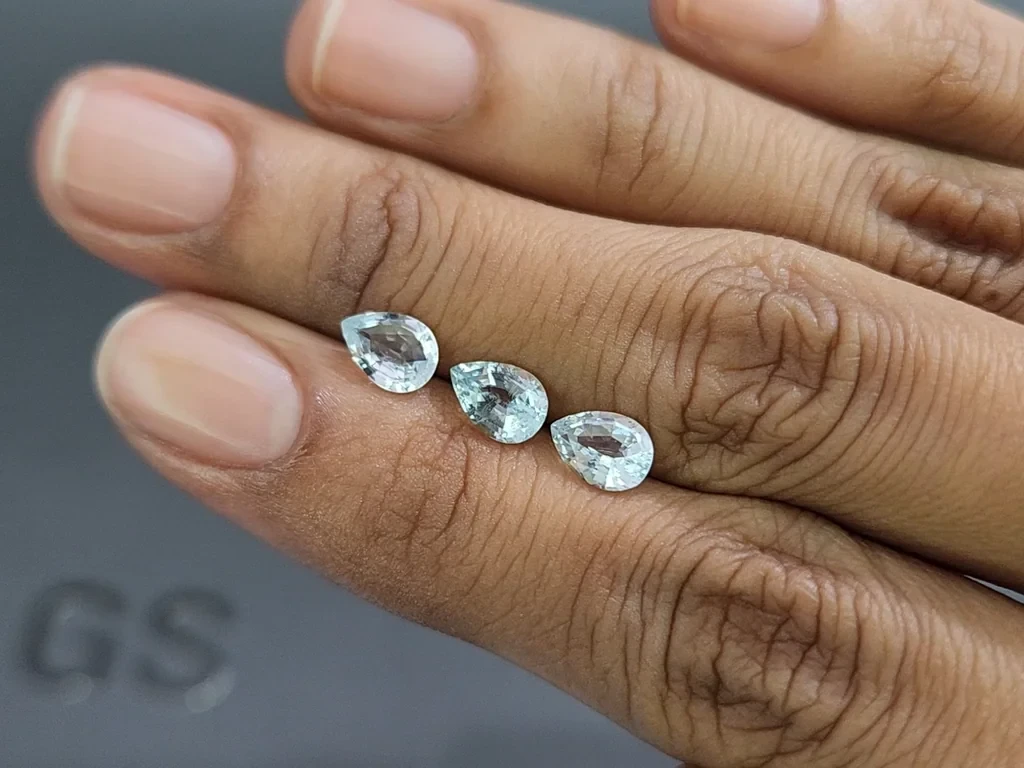 Set of aquamarines in pear cut 1.97 carats, Madagascar Image №2