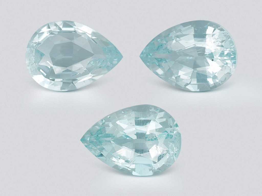 Set of aquamarines in pear cut 1.97 carats, Madagascar Image №1