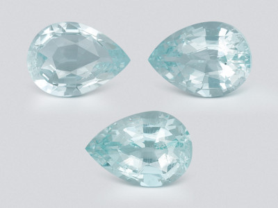Set of aquamarines in pear cut 1.97 carats, Madagascar photo