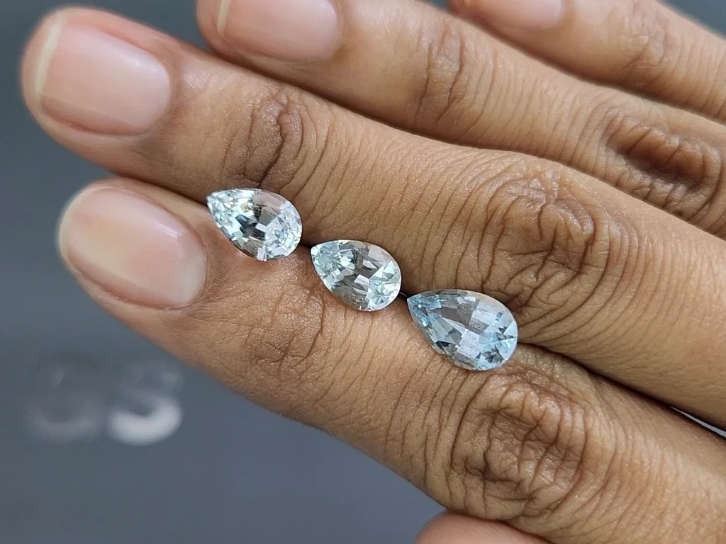 Set of aquamarines pear cut 4.76 carats, Madagascar Image №2