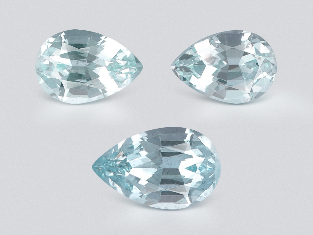 Set of aquamarines pear cut 4.76 carats, Madagascar Image №1