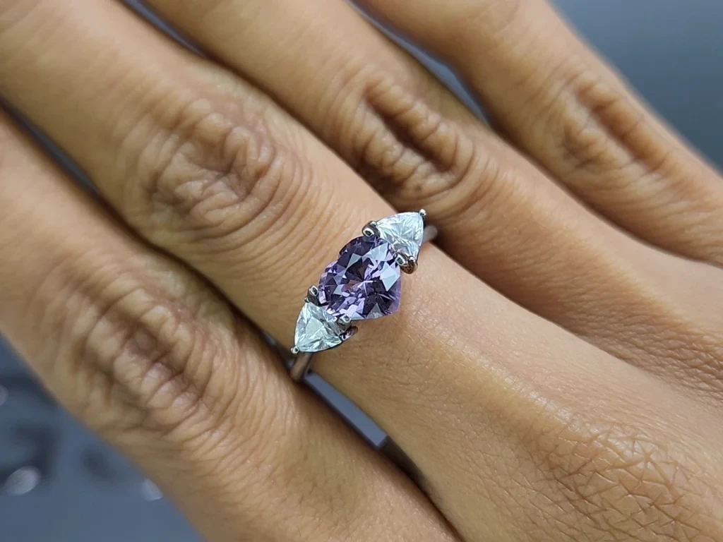 Violett spinel heart shape 1.51 carats, Tanzania Image №5