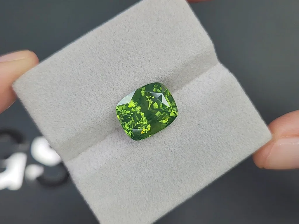 Rare natural green zircon in cushion cut 8.50 carats, Tanzania  Image №4