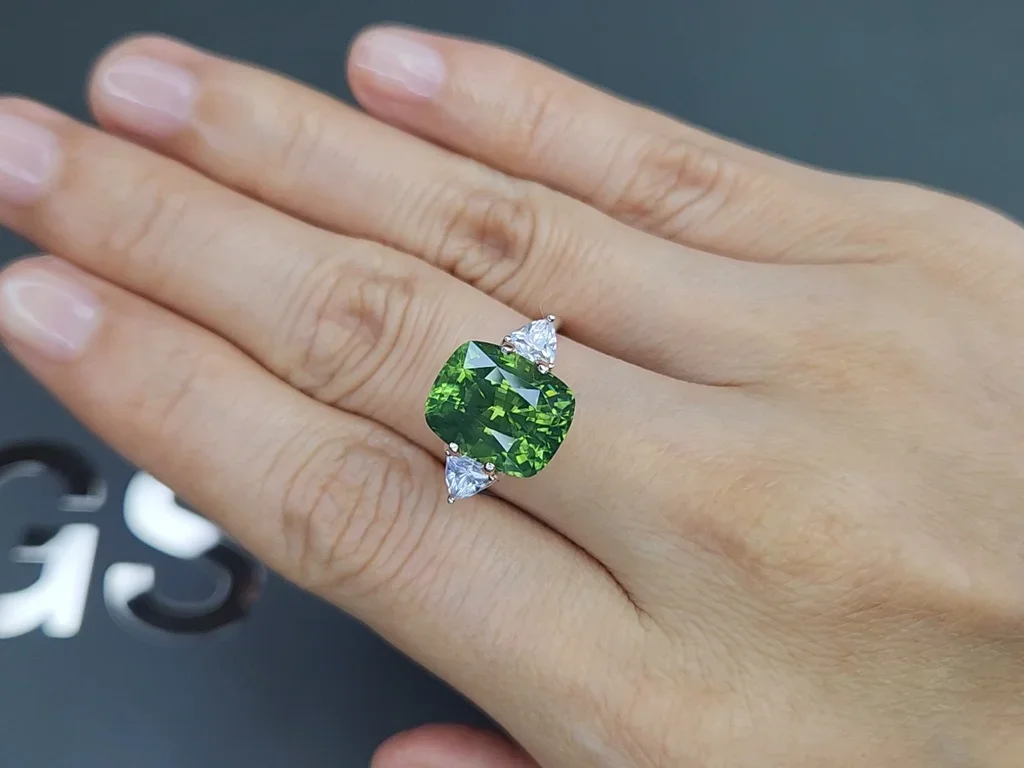 Rare natural green zircon in cushion cut 8.50 carats, Tanzania  Image №5