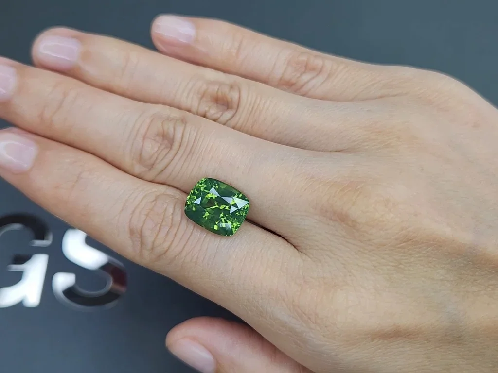 Rare natural green zircon in cushion cut 8.50 carats, Tanzania  Image №2
