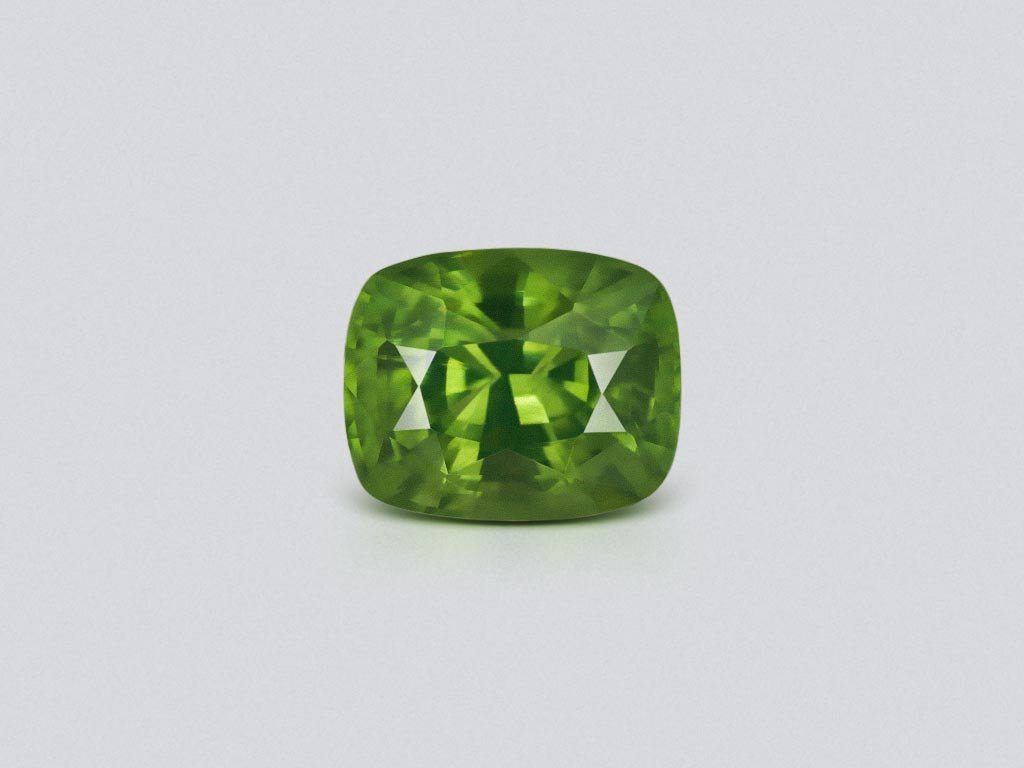 Rare natural green zircon in cushion cut 8.50 carats, Tanzania  Image №1