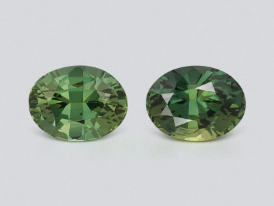 Pair of unheated Teal sapphires in oval cut 2.25 carats, Madagascar  photo