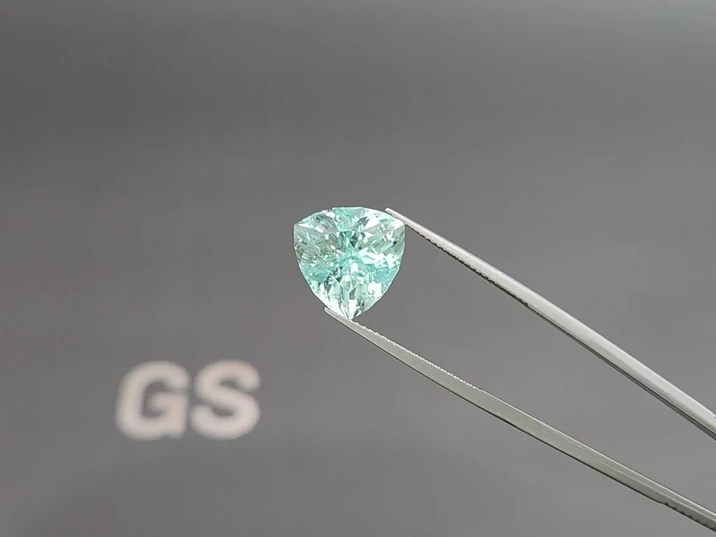 Green Paraiba tourmaline trillion cut 8.51 carats, Mozambique Image №3