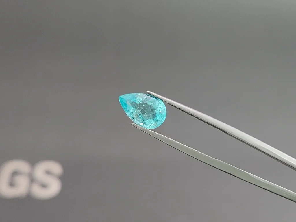 Neon blue Paraiba tourmaline pear cut 2.52 carats, Mozambique Image №3