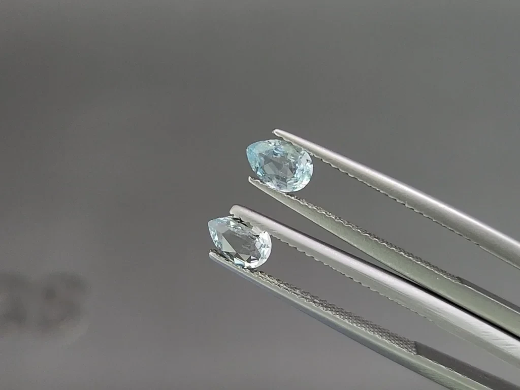 Set of aquamarines in pear cut 1.96 carats, Madagascar Image №4