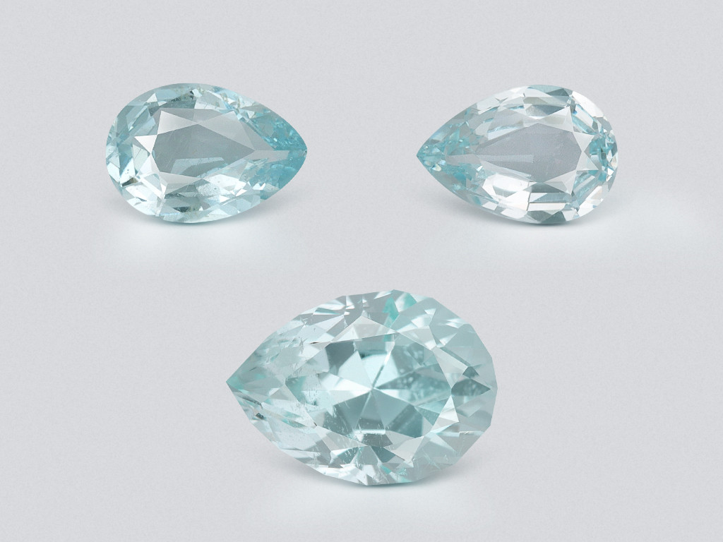 Set of aquamarines in pear cut 1.96 carats, Madagascar Image №1