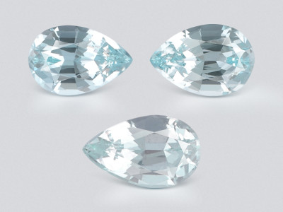Set of aquamarines pear cut 4.10 carats, Madagascar photo