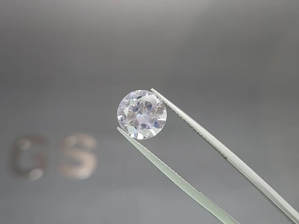 White sapphire round cut 3.85 carats , Sri Lanka Image №3