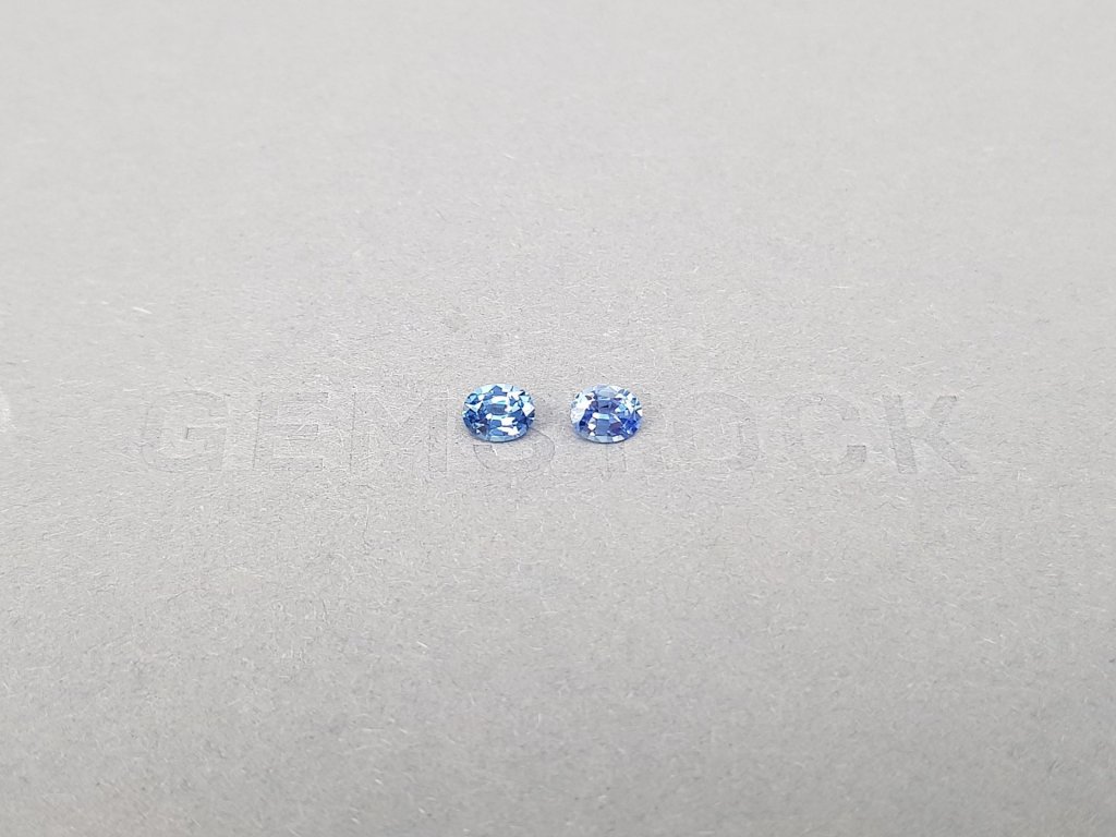 Pair of oval cut Cornflower sapphires 0.56 ct, Sri Lanka Image №1