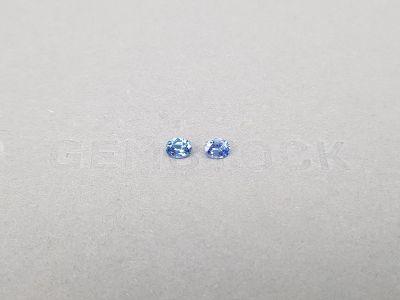 Pair of oval cut Cornflower sapphires 0.56 ct, Sri Lanka photo