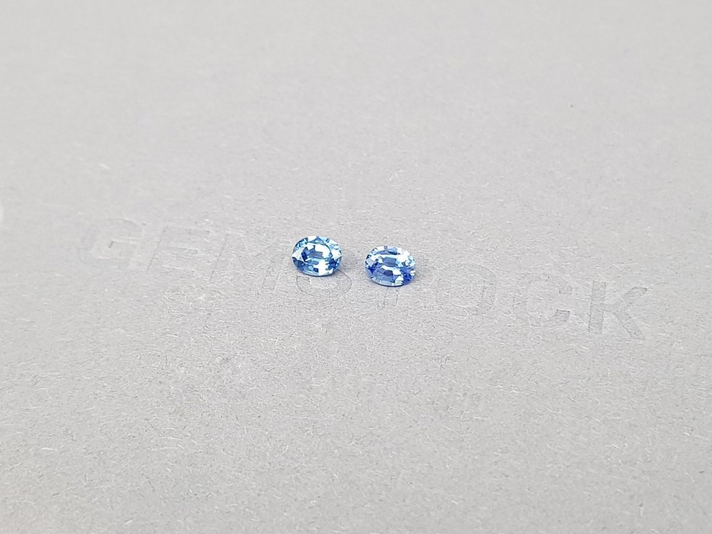 Pair of oval cut Cornflower sapphires 0.56 ct, Sri Lanka Image №3