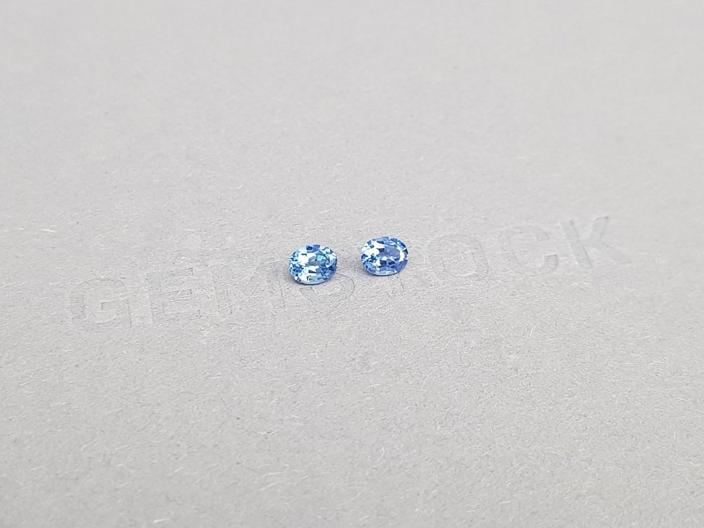 Pair of oval cut Cornflower sapphires 0.56 ct, Sri Lanka Image №2