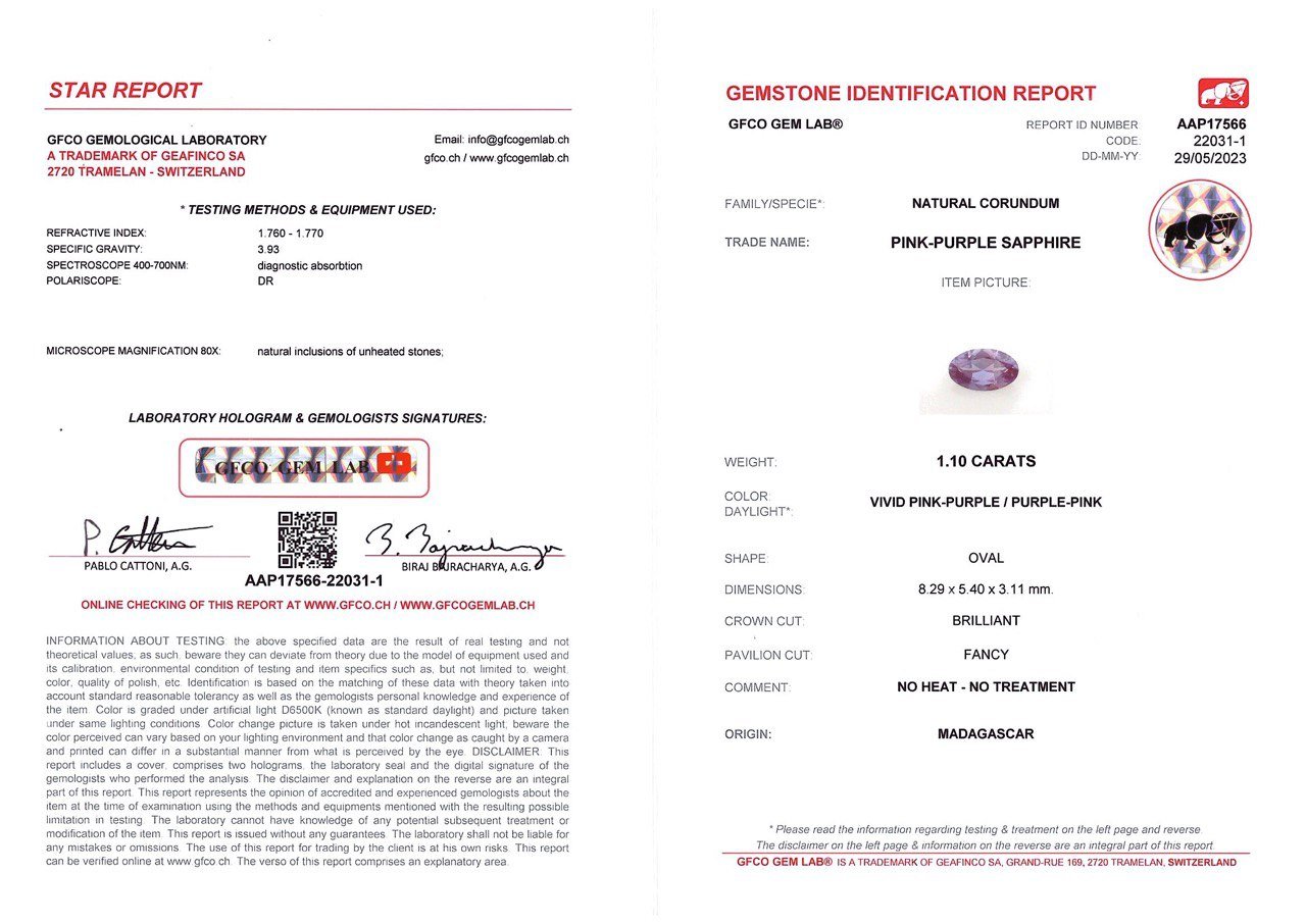 Vivid violet unheated sapphire 1.10 ct from Madagascar Image №4