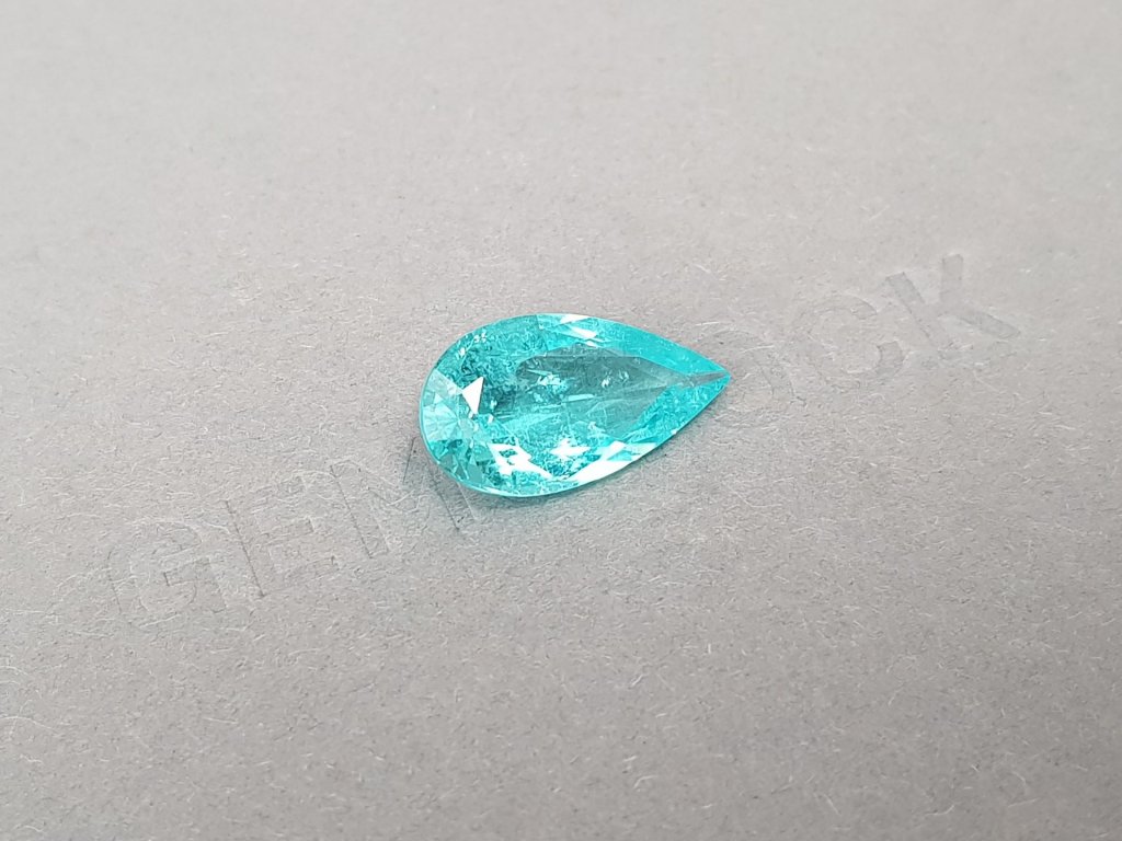 Rare neon blue tourmaline Paraiba in pear cut 5.35 ct Image №3