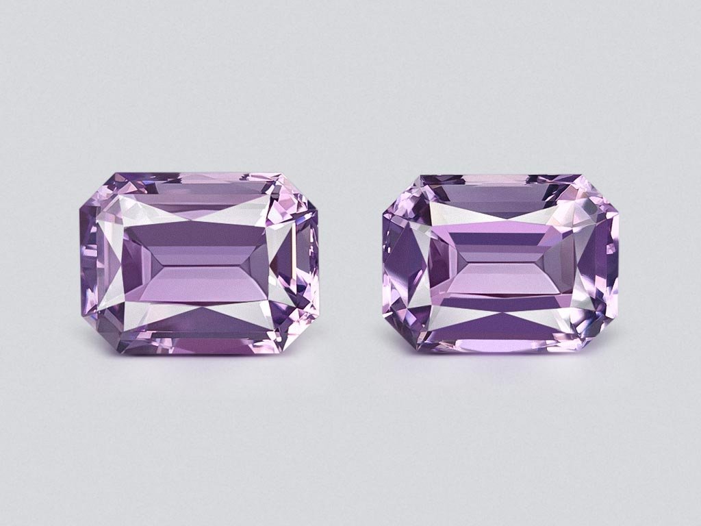 Pair of octagon cut amethysts 11.12 carats  Image №1