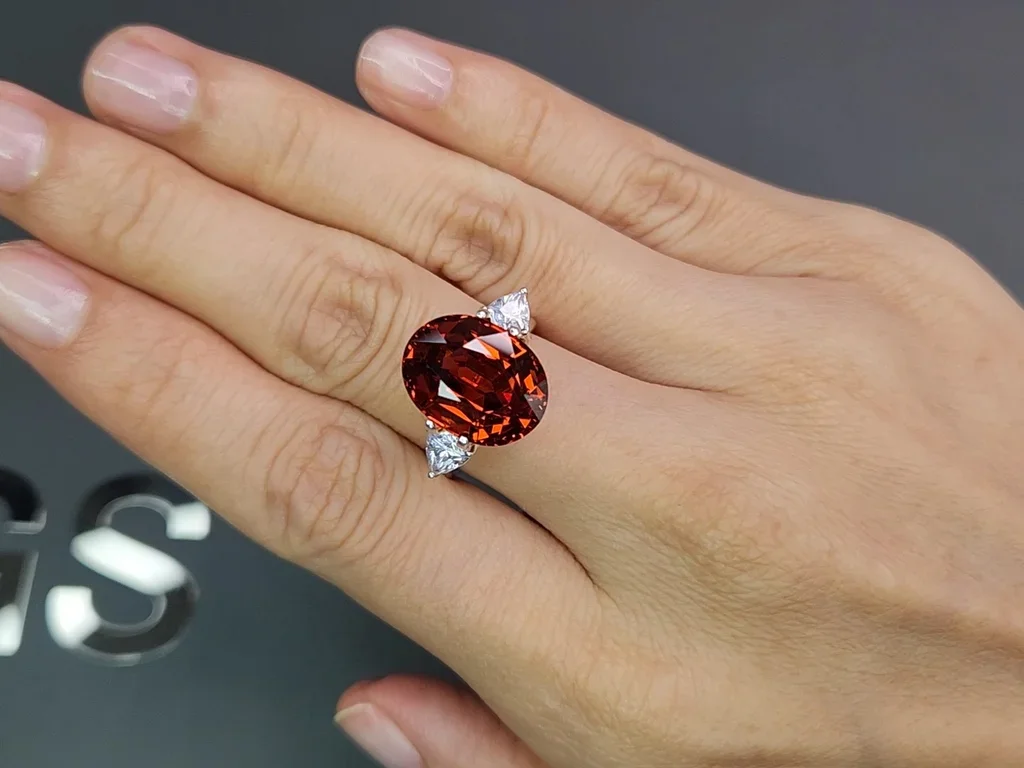 Deep orange spessartine garnet in oval cut 13.27 carats  Image №5