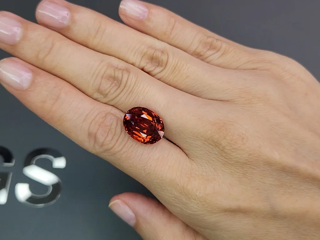 Deep orange spessartine garnet in oval cut 13.27 carats  Image №2