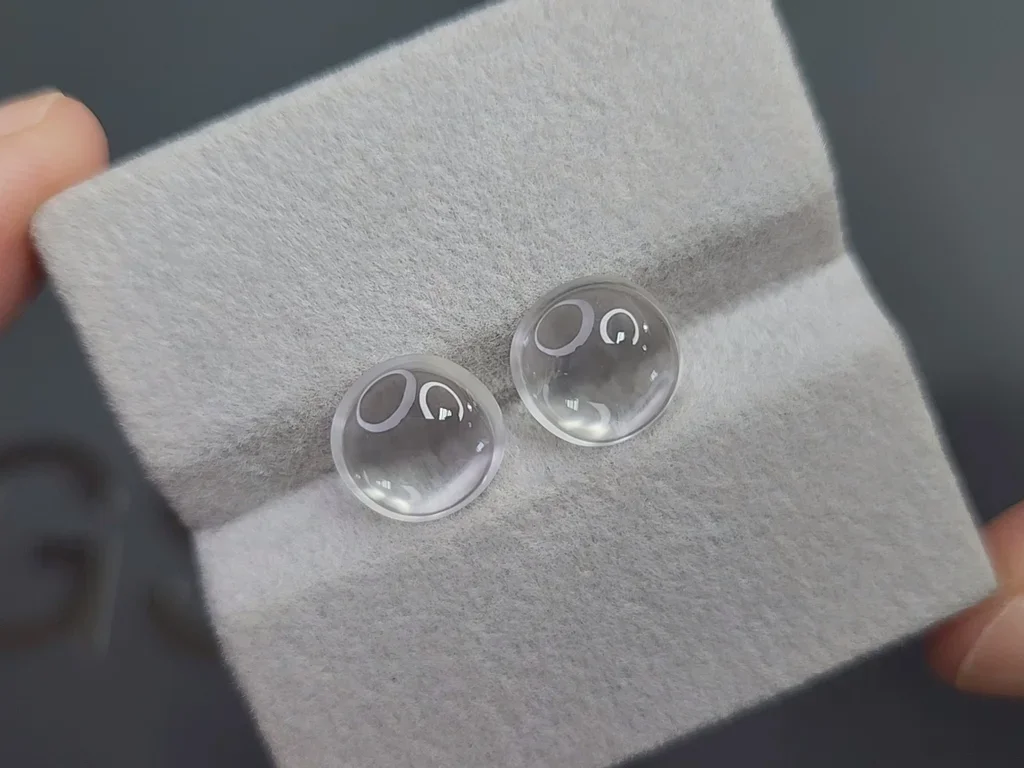 Pair of cabochon cut moonstones 5.04 carats, Burma Image №4