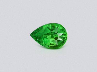 Intense Green tsavorite garnet in pear cut 1.50 carats, Tanzania photo