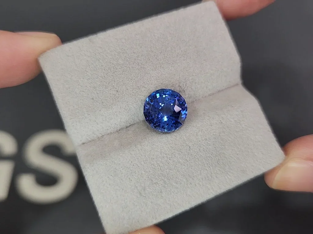 Blue sapphire Cornflower Blue round cut 4.14 carats, Sri Lanka Image №4