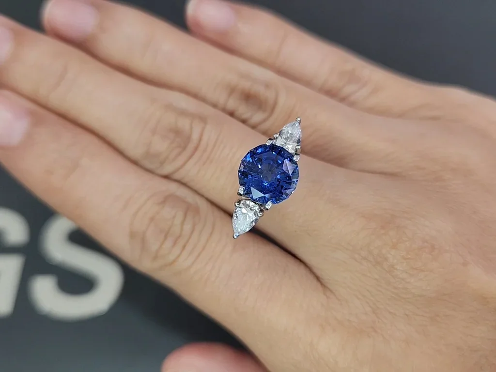 Blue sapphire Cornflower Blue round cut 4.14 carats, Sri Lanka Image №5